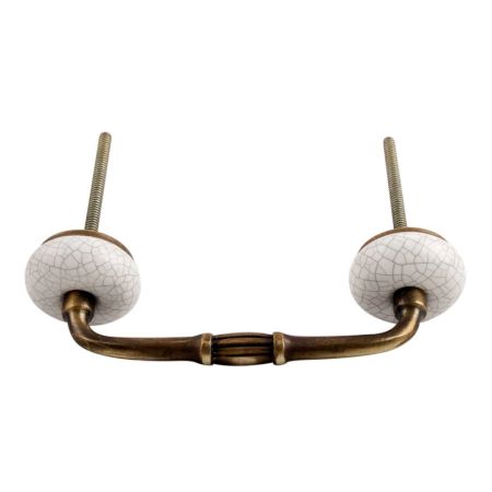 White and Black Crackle Ceramic Bridge Handle